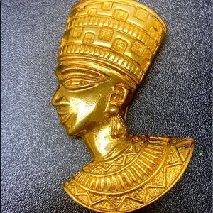 Vintage Gold Egyptian Pharaoh Brooch